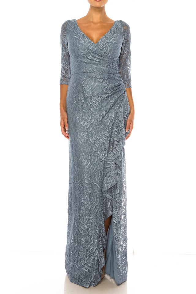 green emerald velvet dress Miriam Long Jersey Draped Back Gown main image 0